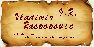 Vladimir Raspopović vizit kartica